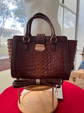 Gorgeous Croc-Embossed Handbag - Brown Ombré